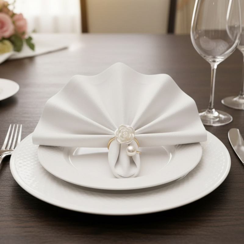 Conference Table Round - Servilleteros elegantes con forma de rosa