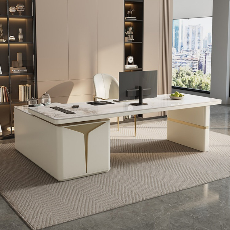 Office Furniture Com - Escritorio Ejecutivo Multifuncional Moderno con Almacenamiento,