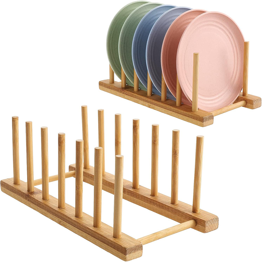 Room Divider Bamboo - Estante para platos de bambú, soporte