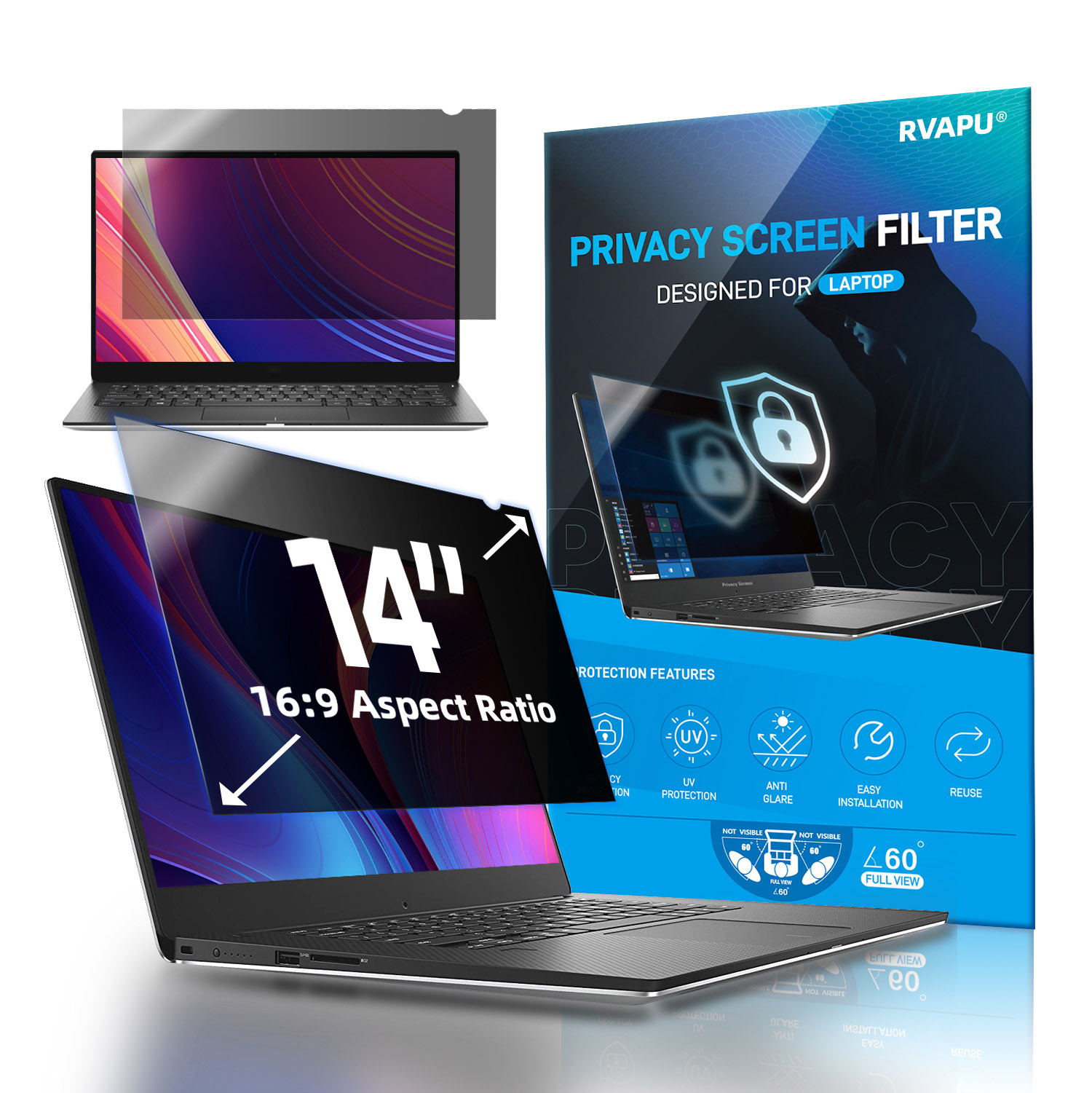 Monitor Privacy Filter - Para ordenador portátil 14 pulgadas privacidad