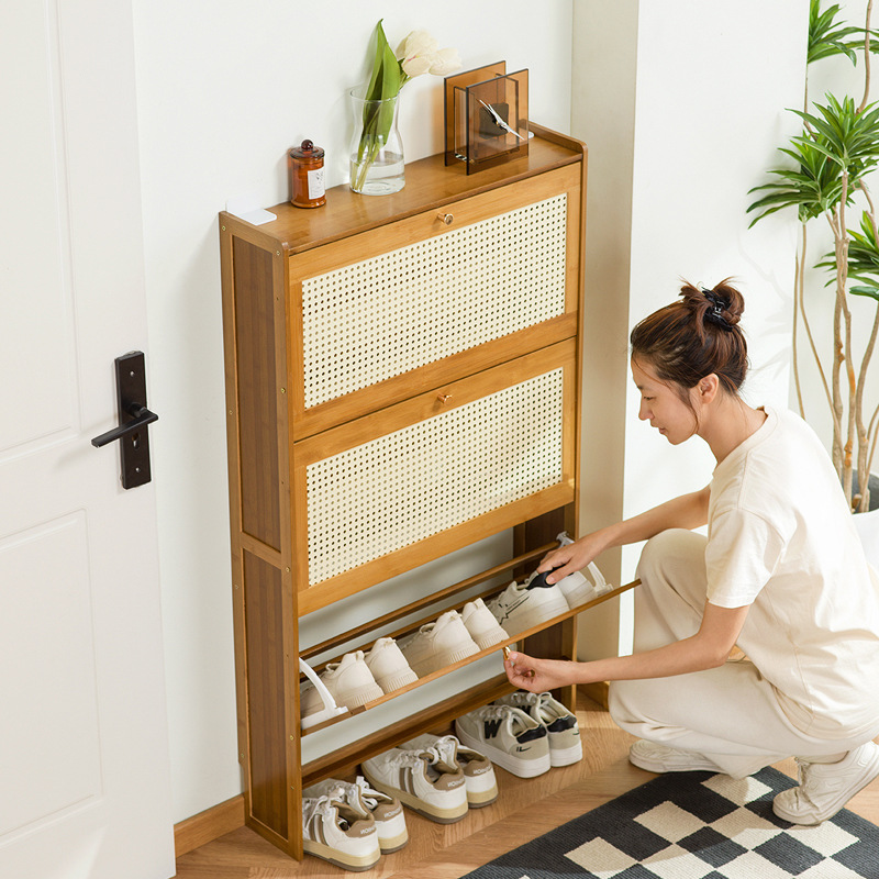 Zapatero de madera para el hog - Room Divider Bamboo reseña y precio