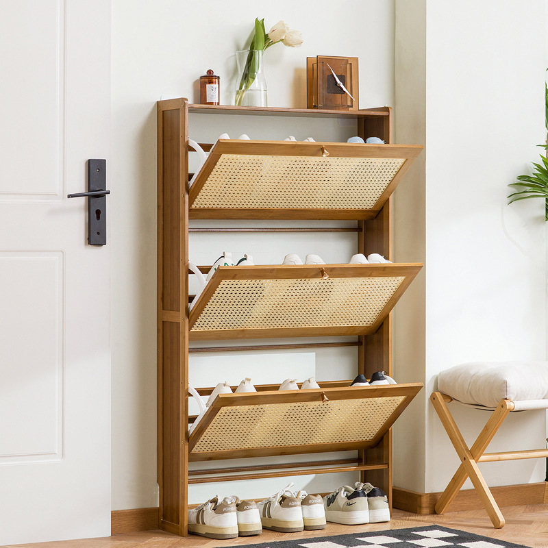 Zapatero de madera para el hog - Room Divider Bamboo reseña y precio