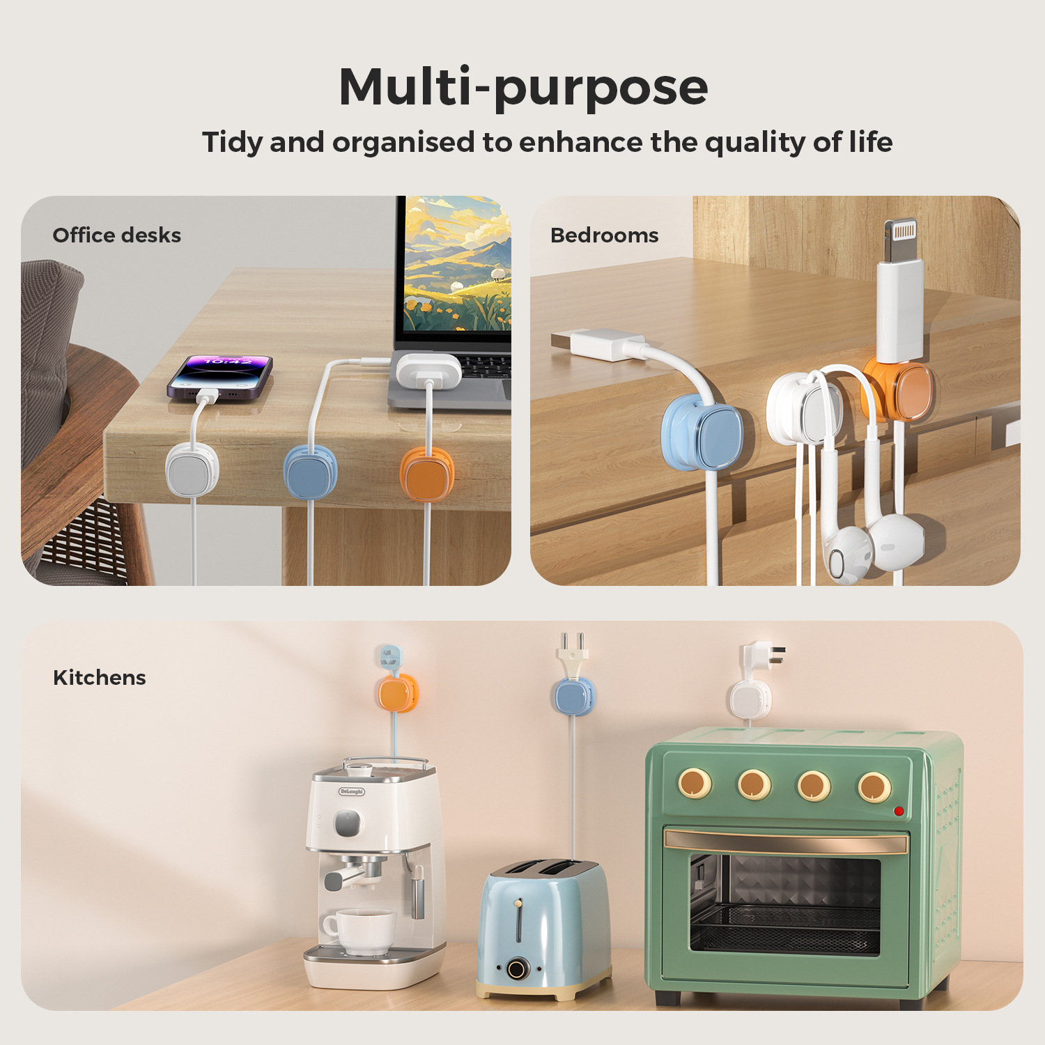 Organizador de cables adhesivo - Pegboard Office Organizer reseña y precio