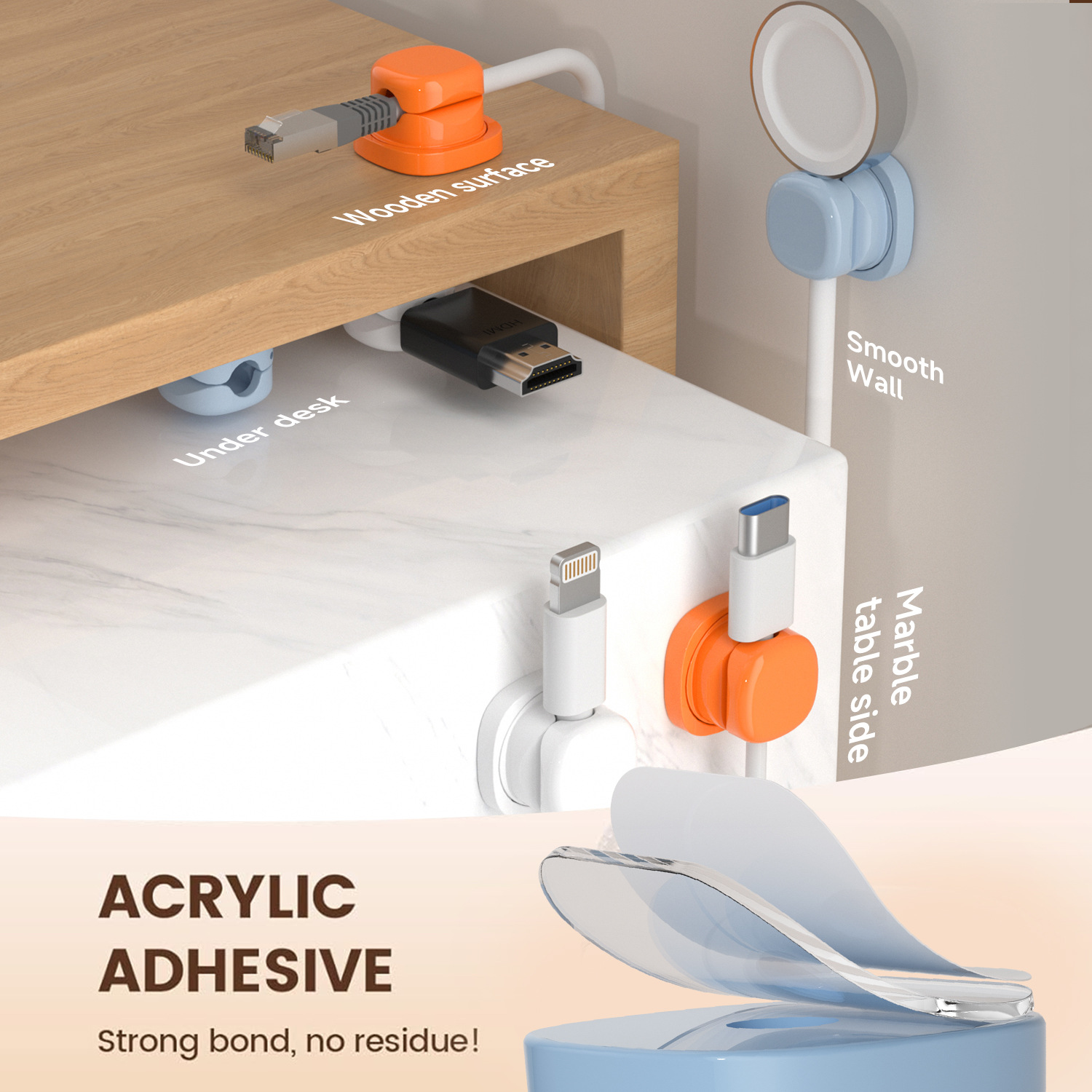 Organizador de cables adhesivo - Pegboard Office Organizer reseña y precio