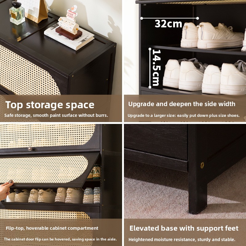 Moderno zapatero de bambú negr - Room Divider Bamboo reseña y precio